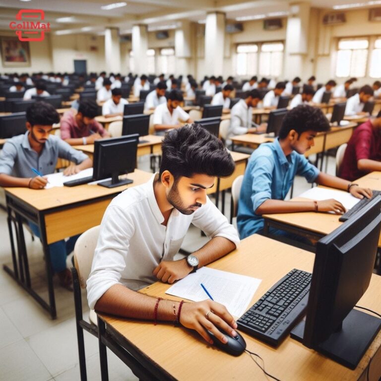 Students writing an Online Exam